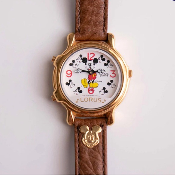 VINTAGE WALT DISNEY LORUS MICKEY MOUSE MUSICAL WATCH! - Picture 2 of 7